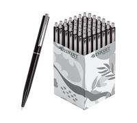 Westcott Stylo à bille ALLTIME noir, 50 pièces | Stylo à bille à pression à encre noire | Épaisseur de trait M avec recharge standard X20 | Indélébile selon la norme ISO 12757-2 | E-737470 00