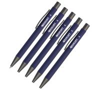 Westcott Stylo à bille PRIMESOFT, 5 pièces, bleu, à bille haut de gamme en aluminium, Encre indélébile bleue, Épaisseur de trait XB 1,4 mm, E-745005 00