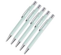 Westcott Stylo à bille PRIMESOFT, 5 pièces, menthe, à bille haut de gamme en aluminium, Encre indélébile bleue, Épaisseur de trait XB 1,4 mm, E-745003 00