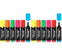 Westcott Surligneurs, lot de 12 | Surligneurs aux couleurs vives | Largeur de trait : 2-5 mm | Encre premium fabriquée en Allemagne | E-744251 00