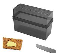 WESTCRAFT Lot de 1, 2, 4 boîtes à pain croustillant par exemple pour levain, seigle crisp Knäcke | Finlandais et suédois en tranches de pain | Rangement | Petite mini boîte à pain 20 x 14 x 9 cm Noir