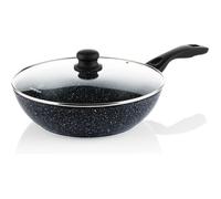 Westinghouse Black Marble Wok Ø32 cm, Avec Couvercle, Compatible Induction et Tous Types de Plaques, Sans PFOA