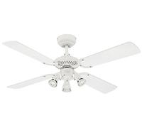 Westinghouse Lighting 7211340 Princess Euro Ventilateur de plafond GU10 Métal Finition En Blanc Avec Pales Réversiblen En Blanc/Hêtre 105 cm