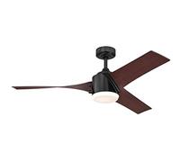 Westinghouse Lighting 72270 Evan, Ventilateur de plafond à LED moderne avec lampe et télécommande, 132 cm, finition en noir mat, verre opale dépoli