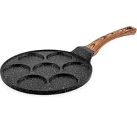 Westinghouse Pancake Pan Induction - 26cm Crepe Maker - 7 Hole Pancake Pan - Omelette Pan - Egg Pan - Black Marble Special Edition