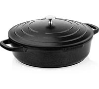 Westinghouse PERFORMANCE SERIES Sauteuse avec couvercle, 32 cm, pour induction et tous types de feux, poêle revêtue avec poignée, bord haut, passe au four et au lave-vaisselle, noire
