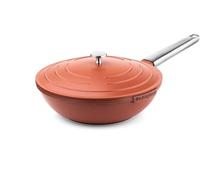 Westinghouse PERFORMANCE SERIES Wok Poêle Wok avec couvercle 28 cm Compatible induction - Pour induction, tous feux et four - Poignée Cool Touch en acier inoxydable - Rouge, WCCW0095028OR