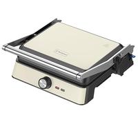 Westinghouse Rétro Gril de Contact 29×24 cm, Ouverture à 180°, 2200 W, Température Réglable, Grill à Panini, Grille-Pain, Plaques Antiadhésives, Blanc