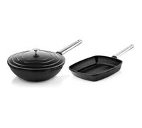 Westinghouse - Série performance - Poêle wok 28 CM + Poêle grill 28 CM - Noir