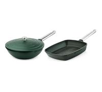 Westinghouse - Série performance - Poêle wok 28 CM + Poêle grill 28 CM - Vert