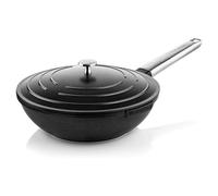 Westinghouse USA Performance Series Poêle wok anti-adhésive avec couvercle - Batterie de cuisine en fonte d'aluminium avec revêtement QuanTanium - Passe à l'induction et au four - Poignée en acier