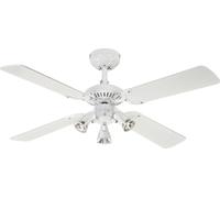Westinghouse Ventilateur de plafond Princess Euro Blanc 105 cm avec éclairage et tirettes