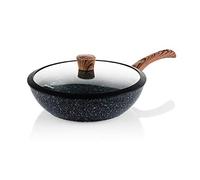 Westinghouse wok induction - 30cm poele wok anti adhésif - couvercle en verre - edition spéciale brun G