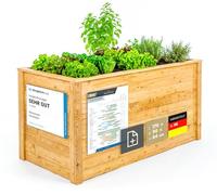 WESTMANN Jardinière surélevée en bois de mélèze avec calendrier de semis | 170 x 90 x 84 cm naturel | Parterre d'herbes pour l'extérieur | Jardinière surélevée en bois pour planter des légumes et des