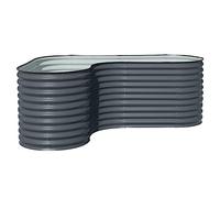 WESTMANN Jardinière surélevée en métal - Parterre d'herbes pour jardin et terrasse - 240 x 160 x 82 cm - Gris - En forme de L - Jardinière surélevée et plate-bande pour planter des légumes -