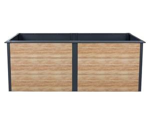 Westmann Métal Lit surélevé Primus-Multi XL avec protection anti-limaces aspect bois/anthracite| 200x100x77 cm