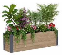 Westmann Metall Bac à plantes Talus M Bac à plantes rectangulaire aspect bois 100x25x27cm