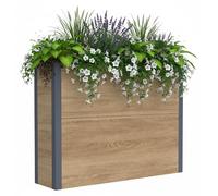 Westmann Metall Bac à plantes Talus XL Bac à plantes rectangulaire aspect bois 100x25x77cm