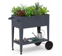 Westmann Mobila Potager surélevé en métal sur roulettes Anthracite