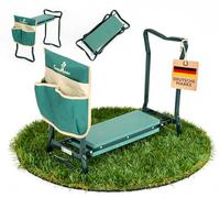 Westmann Multi Tabouret de Jardin avec Banc à Genoux Pliable 150 kg Vert | Le rembourrage en mousse EVA assure un genoux confortable, la poche à outils amovible maintient la pelle et les ciseaux à