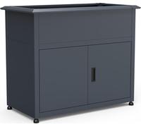 Westmann Plexa Lit surélevé en métal avec espace de rangement avec bordure en escargot Anthracite