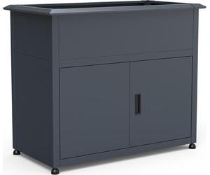 Westmann Plexa Lit surélevé en métal avec espace de rangement avec bordure en escargot Anthracite