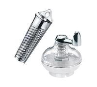 Westmark 695722E6 Moulin à Muscade + 1 Râpe à Muscade, avec espace de rangement, plastique/acier inoxydable, argent/transparent