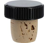 Westmark 10 Bouchons à Tête pour Bouteilles de Vin, d'Alcool, d'Huile ou de Vinaigre, en Liège naturel/Plastique, Marron clair/Noir, 48202080