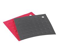 Westmark 15582270 Silicone Dessous de Plat Silicone Rouge/Noir 17,7 x 17,7 x 1 cm 2 Pièces
