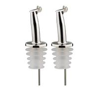 Westmark 2 Becs Verseurs pour Spiritueux/Huile pour Bouteilles, avec Clapet, avec Tube d'air, Métal/Inox, Bouchon en liège, Inox Gastro, Argenté, 46832280