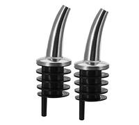 Westmark 2 Becs Verseurs pour Spiritueux/Huile pour Bouteilles, Extra court, avec Tube d'air, Métal/laiton, sans Nickel, Bouchon en plastique, Classic Gastro, Argenté/Noir, 43722280