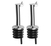 Westmark 2 Becs Verseurs pour Spiritueux/Huile/Vinaigre pour Bouteilles, avec Clapet, avec Tube d'air, Métal/Inox, Bouchon plastique, Inox Standard, Argenté, 45522280