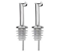 Westmark 2 Becs Verseurs pour Spiritueux/Huile/Vinaigre pour Bouteilles, avec Clapet, avec Tube d'air, Métal/Inox, Bouchon en liège, Inox Standard, Argenté, 45532280