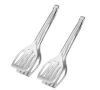 Westmark 2 doubles spatules/pinces à grill Duetto - Spatule et pince à gril 2 en 1, pour saisir et retourner, longueur 27,5 cm chacune, aluminium moulé sous pression - Argent, 211022E3