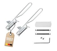 Westmark 2 éplucheurs de légumes/éplucheurs pendulaire universels Famos avec couteau aiguisé - avec jeu de lames de rechange en acier inoxydable de haute qualité - Métal/Chromé, 106122E6