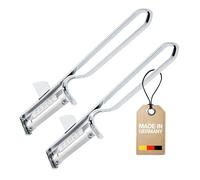 Westmark 2 Éplucheurs Polyvalents/Éplucheurs Pendulaires avec Emporte-pièce affûté, Lame en inox, Famos, Métal/chromé, 106122E4, Argenté