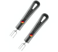Westmark 2 Fourchettes à Pommes de Terre à 3 dents Gentle - Idéales pour Contenir des Pommes de Terre Chaudes, Longueur 15, 9 cm Chacune, Acier Inoxydable, Plastique - Noir, 281422E3