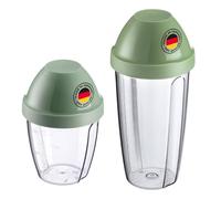 Westmark 2 gobelets/shakers pour mélanger et agiter - Avec disque mélangeur amovible, Capacité 1x 0,5 l et 1x 0,25 l, plastique, sans BPA - Transparent/Vert menthe, 309022E6