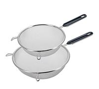Westmark 2 Passoires de Cuisine, Traditionell, ø 18 cm + ø 20 cm, Acier inoxydable/plastique, Argenté/Noir, 128522E6