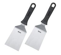 Westmark 2 Profi-Wender/Grill-Spachtel, Gewinkelt, Starr, Geschlossen, Klingenmaß: 9 x 11,5 cm, Länge: 29 cm, Rostfreier Edelstahl/Kunststoff, Master Line, Schwarz/Silber, 134422E3
