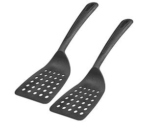 Westmark 2 spatules, Résistance à la Chaleur jusqu'à 270 °C/ 518 °F, Large Surface d'appui et Bord spécialement aplati, Plastique, Gentle Plus, Noir, 283722E5
