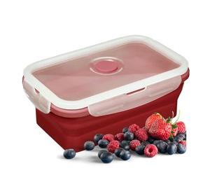Westmark 21332270 Boîte de conservation alimentaire pliable pour micro-ondes et congélateur Capacité 750 ml Plastique/Silicone Rouge/Blanc/Transparent