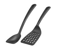 Westmark 283722E6 Lot de 2 spatules + cuillères pour ustensiles de cuisine revêtus en plastique Noir