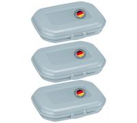 Westmark 3 Boîtes à Snack, avec Fermeture à Clic, Hauteur : env, 3,7 cm, Plastique, Mini, Bleu, 235122Eb