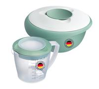 Westmark 315322E9 Bol à mélanger (2,5 L) et gobelet à mélanger Helena (1,4 L) - Bol à mélanger avec bord anti-éclaboussures et anneau en caoutchouc - Vert menthe ou blanc