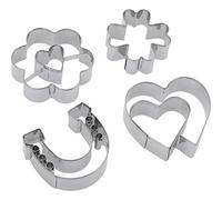 Westmark 31932260 Set Emporte-pièces « Bonheur et Amour, Acier Inoxydable, Argent, 22,5 x 13 x 2.6 cm, 4 unités