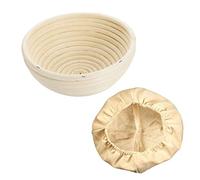 Westmark 3207227B Lot de 2 paniers de fermentation ronds + housse en osier et coton Beige clair/beige, Rond