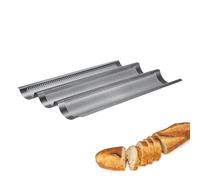 Westmark 32982260 Moule à baguette en acier avec revêtement anti-adhésif pour 3 baguettes Anthracite 38,5 cm
