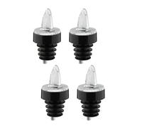 Westmark 4 Becs Verseurs à Spiritueux pour Bouteilles, Doseur avec Tube d'air, avec Anneau décoratif, Bouchon plastique, Jet-Pour, Transparent/noir, 4122248G