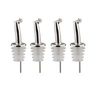 Westmark 4 Becs Verseurs pour Spiritueux/Huile pour Bouteilles, avec Clapet, avec Tube d'air, Métal/Inox, Bouchon naturel, Inox Gastro, Argenté, 468322E3